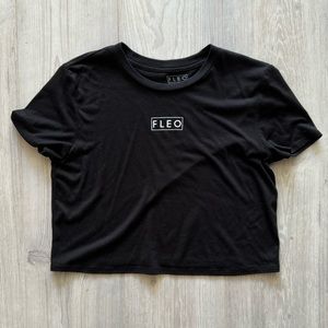 Fleo crop tee - black, size small